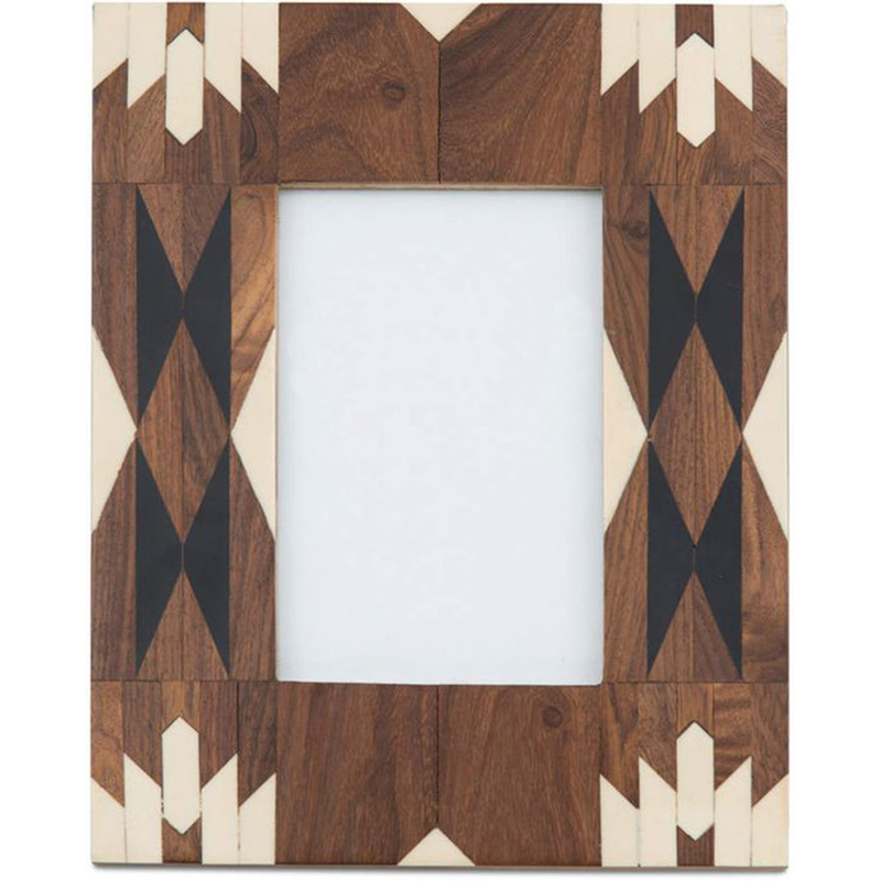 Фоторамка кость Brown Indian Wood Bone Inlay photo frame Бежевый Коричневый в Санкт-петербурге | Loft Concept 