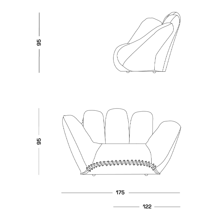 Дизайнерское кресло в форме руки Poltronova Joe Jeans Armchair в Санкт-петербурге