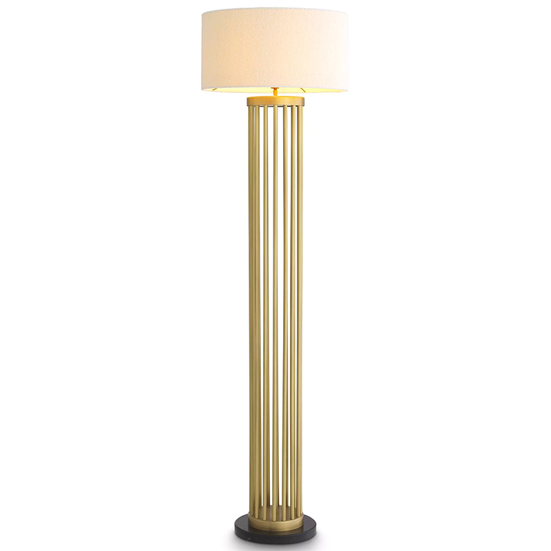 Торшер Eichholtz Floor Lamp Condo Brass Латунь Белый в Санкт-петербурге | Loft Concept 