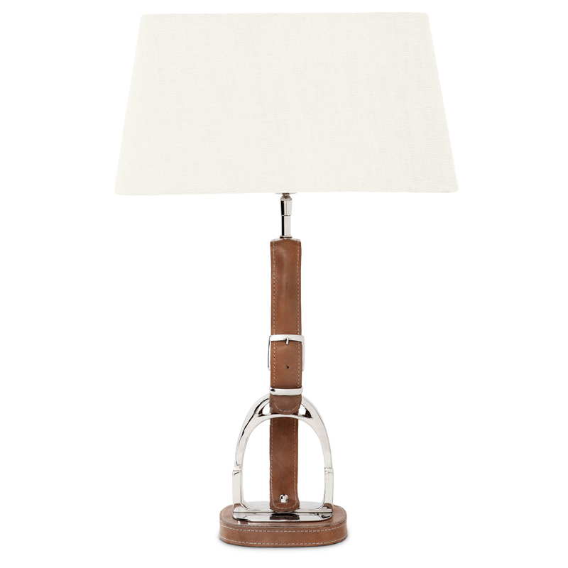 Настольная лампа Eichholtz Table Lamp Olympia Equestrian Никель Коричневый Кремовый в Санкт-петербурге | Loft Concept 