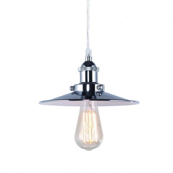 Подвесной светильник 20TH C. Factory Filament Metal Single Pendant Хром в Санкт-петербурге | Loft Concept 