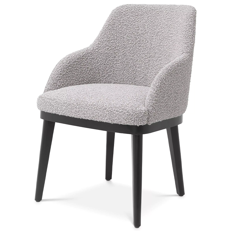 Стул Eichholtz Dining Chair Costa Boucle Grey Серый Черный в Санкт-петербурге | Loft Concept 