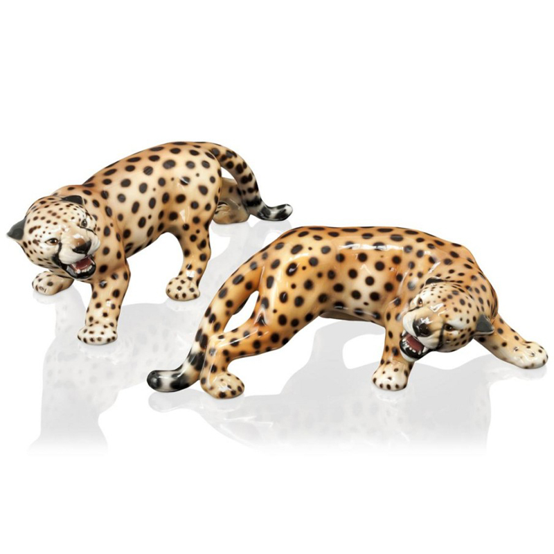 Статуэтки Abhika Cheetah Set 2 Pcs Коричневый Черный в Санкт-петербурге | Loft Concept 