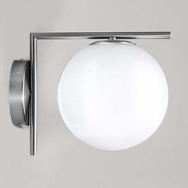 Бра IC Lighting Flos white ball IC C/W Chrome Белый Хром в Санкт-петербурге | Loft Concept 