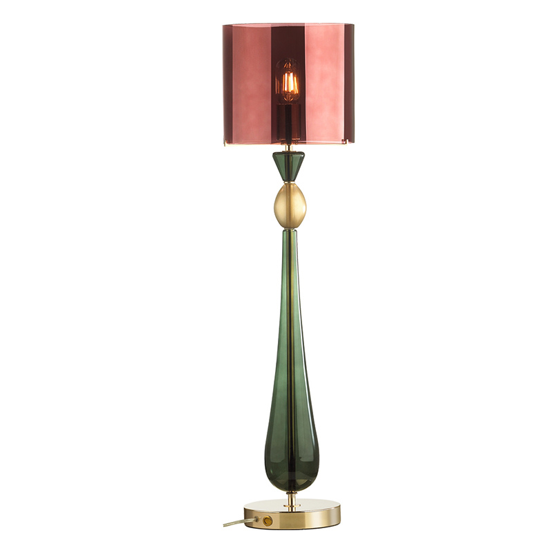 Настольная лампа Roser Burgundy Green Table Lamp Бургундский красный Золотой Зеленый в Санкт-петербурге | Loft Concept 