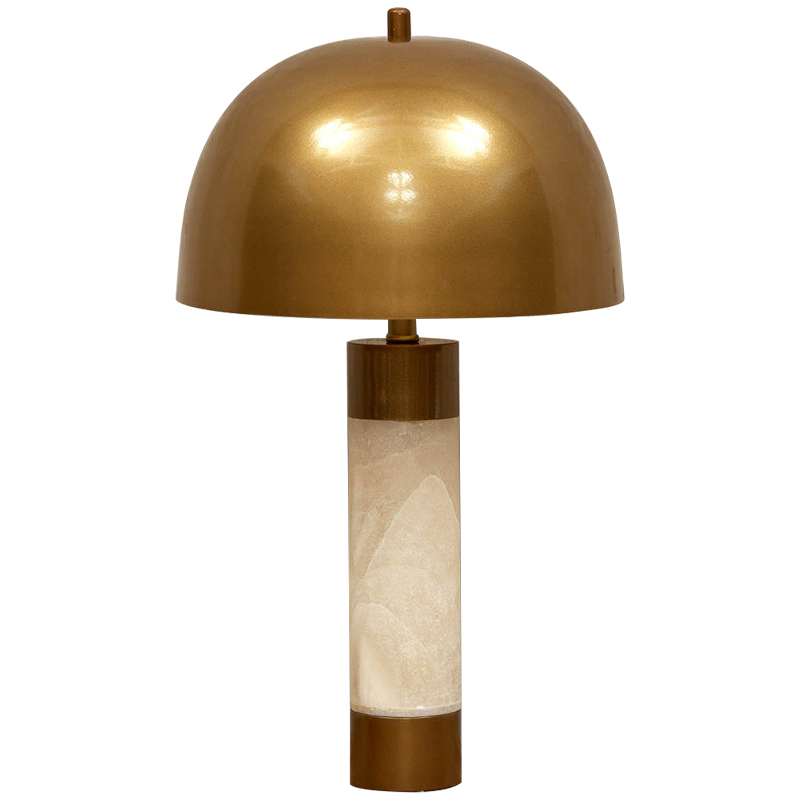 Настольная лампа с металлическим абажуром Gabriela Brass Table Lamp Латунь Бежевый в Санкт-петербурге | Loft Concept 