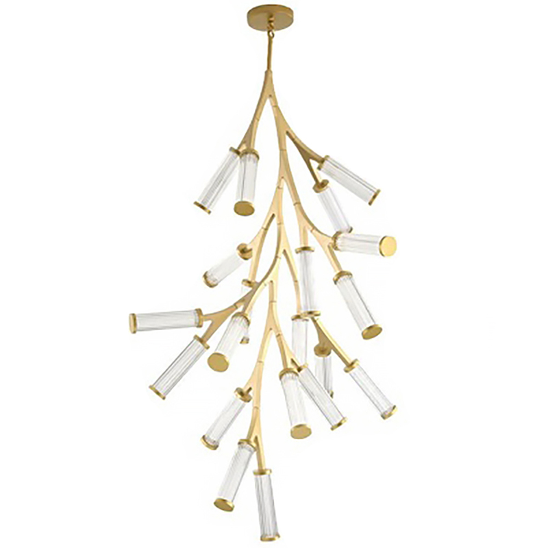 Люстра Cylinder Branches Chandelier Gold Vertical 20 Золотой Прозрачный в Санкт-петербурге | Loft Concept 