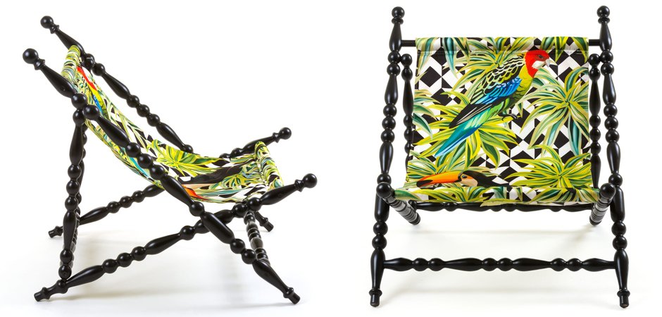Стул Seletti Heritage Foldable Deckchair Parrots Стул Seletti Heritage Foldable Deckchair Parrots - Loft-Concept в Санкт-петербурге
