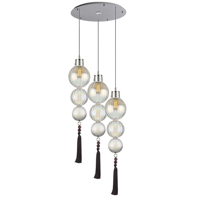 Люстра Heathfield Lighting - Medina Circle 3 Chandelier Хром Латунь Прозрачный Коричневый Голубой в Санкт-петербурге | Loft Concept 