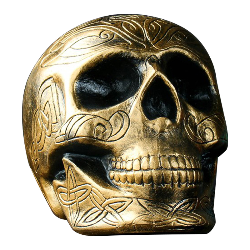 Статуэтка Golden Skull with Pattern Золотой в Санкт-петербурге | Loft Concept 