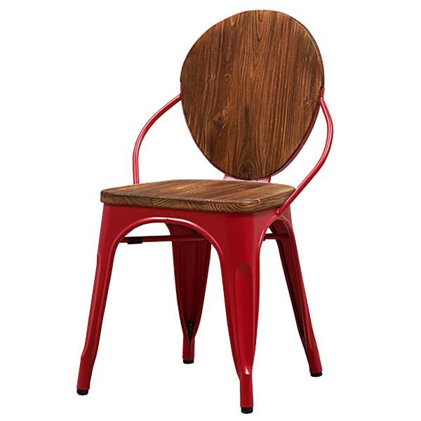 Стул Tolix chair Wooden Red Дуб темный Красный (Red) в Санкт-петербурге | Loft Concept 