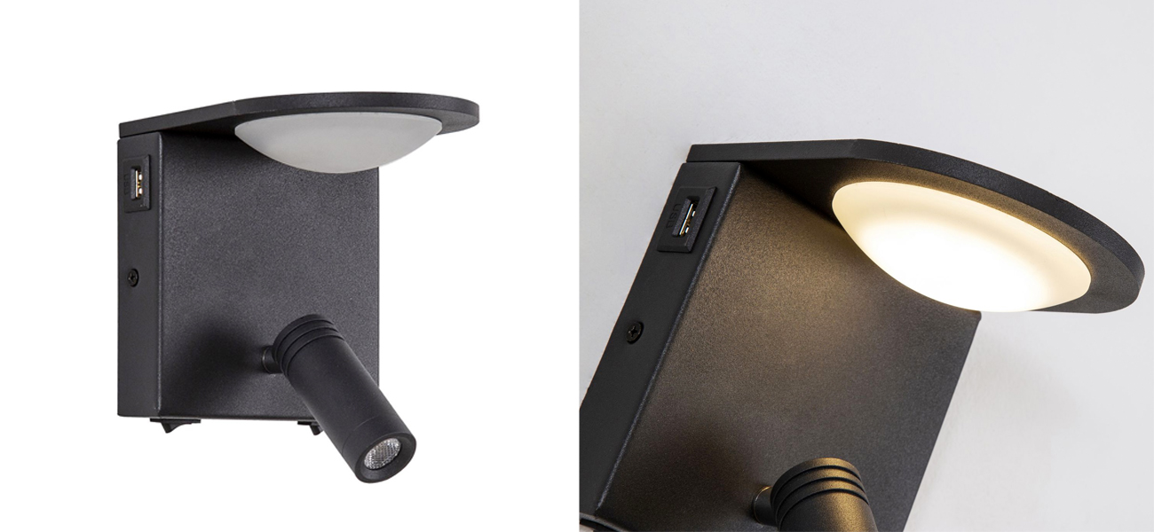 Бра Поворотный спот Trumpet Black - фото