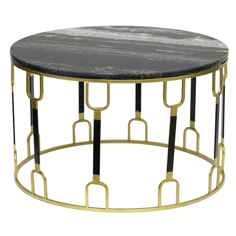 Приставной стол Dorius Side Table black marble Латунь Черный Черный Мрамор Nero в Санкт-петербурге | Loft Concept 