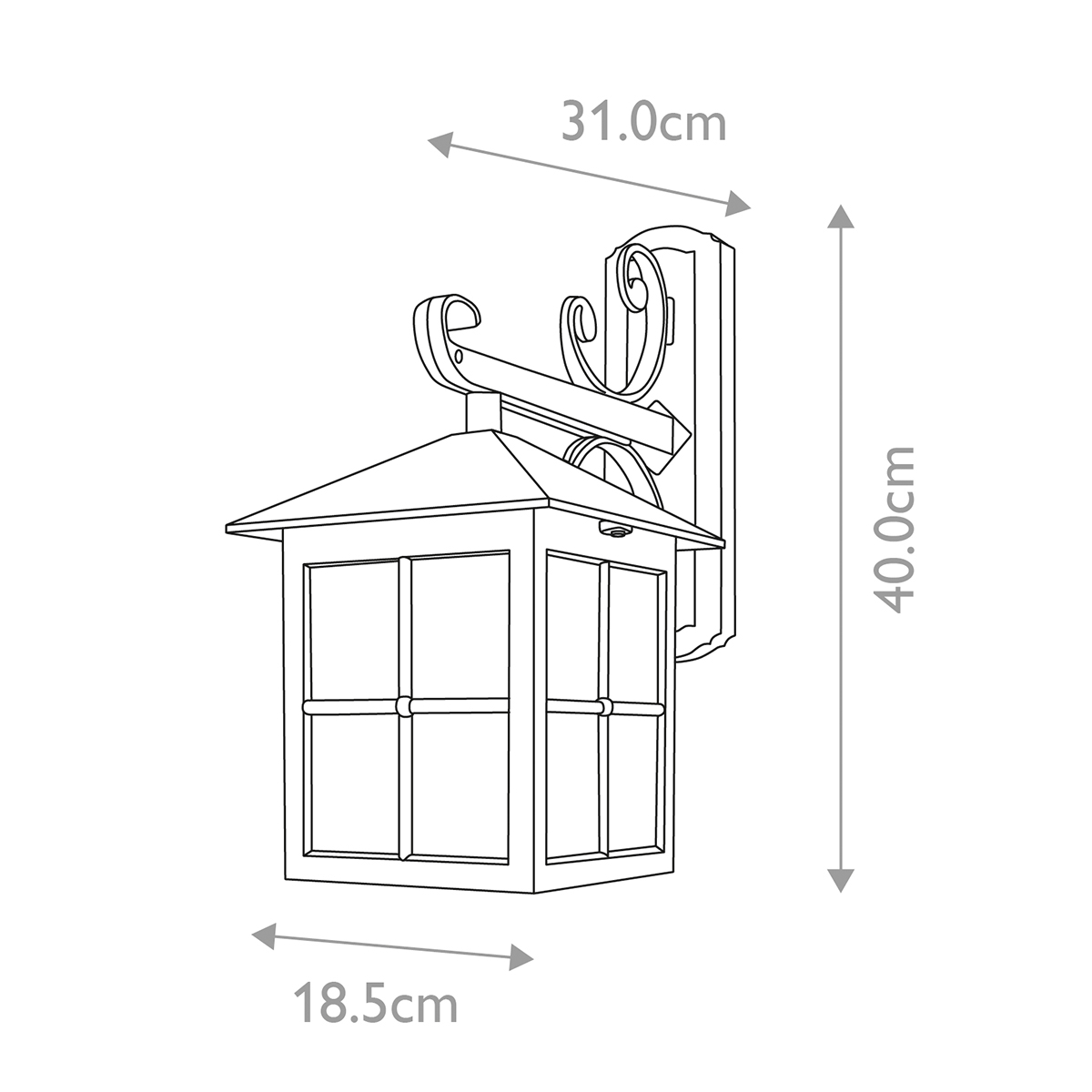 Настенный фонарь черного цвета в форме фонаря с решетчатым плафоном и фактурным стеклом Elstead Lighting в Санкт-петербурге