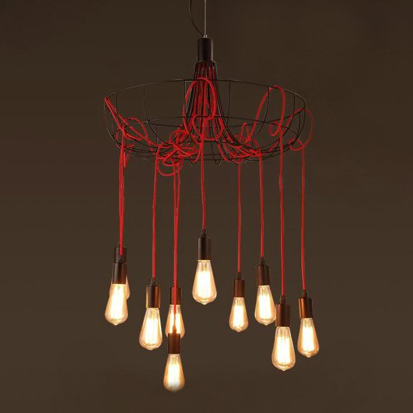 Люстра Blood Wire Chandelier Red 10 Красный Черный в Санкт-петербурге | Loft Concept 