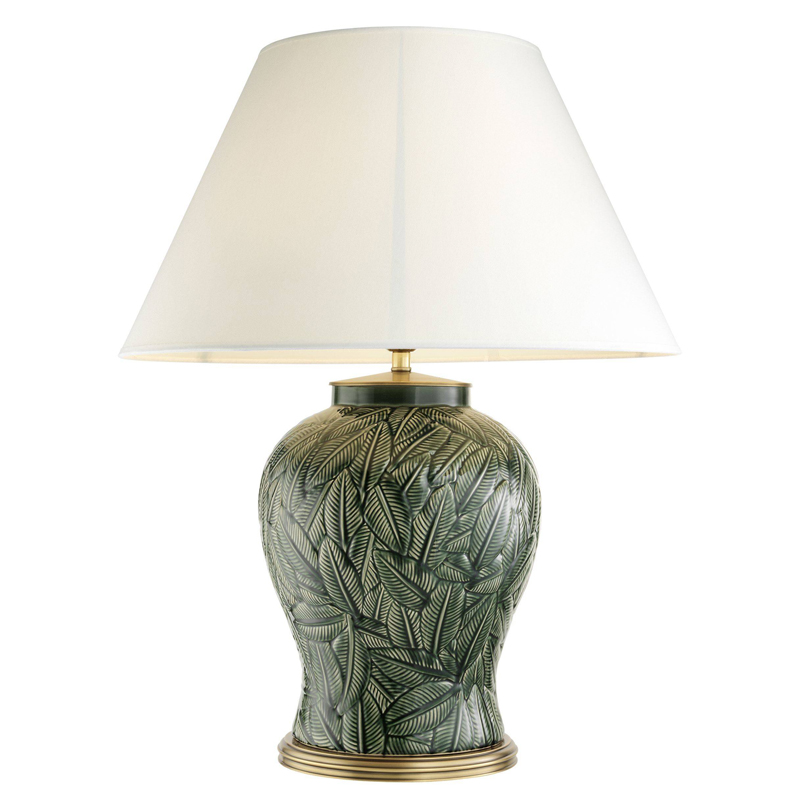 Настольная лампа Eichholtz Table Lamp Cyprus Белый Зеленый Латунь Античная полированная в Санкт-петербурге | Loft Concept 