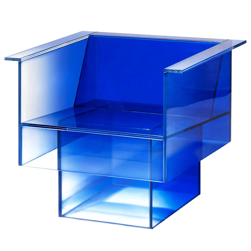 Дизайнерское Кресло Null Blue Glass Clear Armchair by Studio Buzao Прозрачный Синий Сапфирово-синий в Санкт-петербурге | Loft Concept 