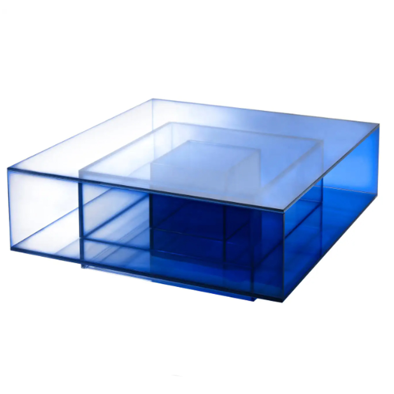 Кофейный Стол Null Blue Glass Clear Transition Color Coffee Table by Studio Buzao Customizable Синий в Санкт-петербурге | Loft Concept 