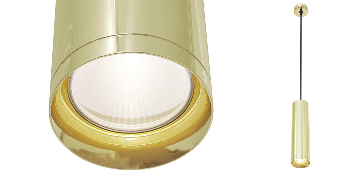 Подвесной светильник Trumpet tube gold 30 - фото