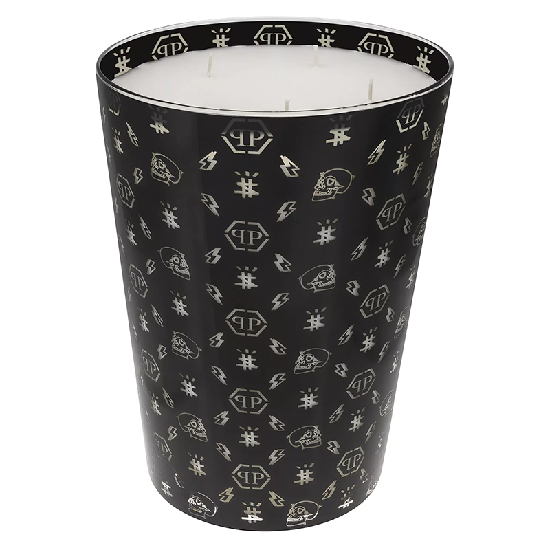 Свеча Philipp Plein Candle Monogram L Черный Белый в Санкт-петербурге | Loft Concept 