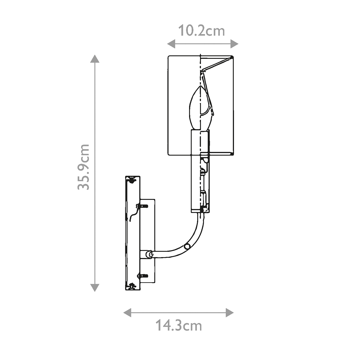 Бра с прямоугольным основанием и белым цилиндрическим льняным абажуром Feiss в Санкт-петербурге