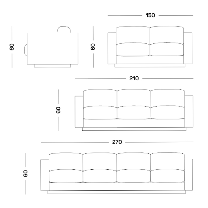 Дизайнерский кожаный диван черный Poltronova Saratoga Sofa в Санкт-петербурге