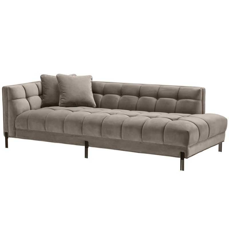 Кушетка Eichholtz Lounge Sofa Sienna Left greige Бежево-серый Темная бронза в Санкт-петербурге | Loft Concept 