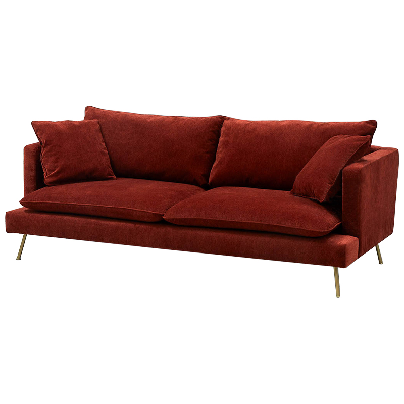 Диван Lambert Sofa Red Красный Красный Золотой в Санкт-петербурге | Loft Concept 