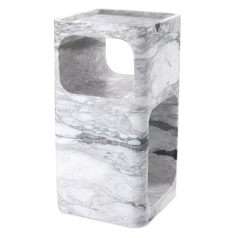 Приставной стол Eichholtz Side Table Adler Marble Белый Мрамор Bianco в Санкт-петербурге | Loft Concept 