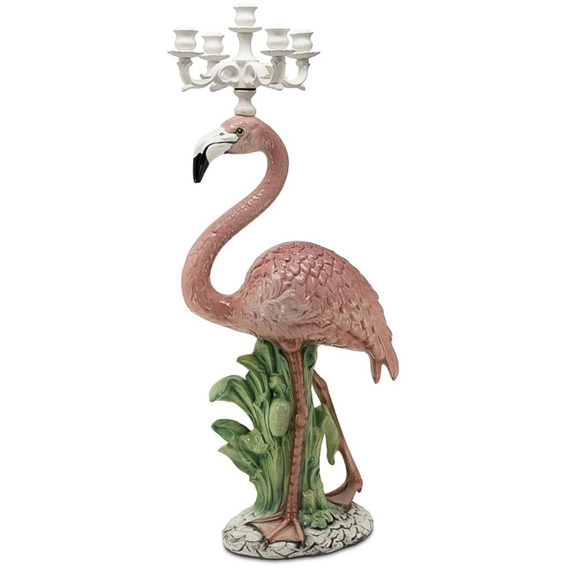 Подсвечник Candleholder Flamingo Bisc Розовый Зеленый Белый в Санкт-петербурге | Loft Concept 