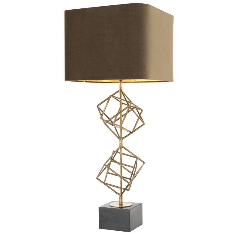 Настольная лампа Eichholtz Table Lamp Matrix brass Мокко Винтажная латунь Серый в Санкт-петербурге | Loft Concept 