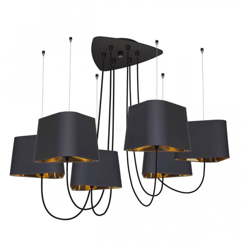 Люстра Designheure Lighting Black 6 плафонов Черный Золотой в Санкт-петербурге | Loft Concept 