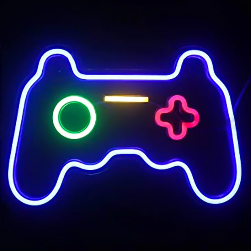 Неоновая настенная лампа Joystick Neon Wall Lamp Синий Зеленый Красный Желтый Прозрачный в Санкт-петербурге | Loft Concept 