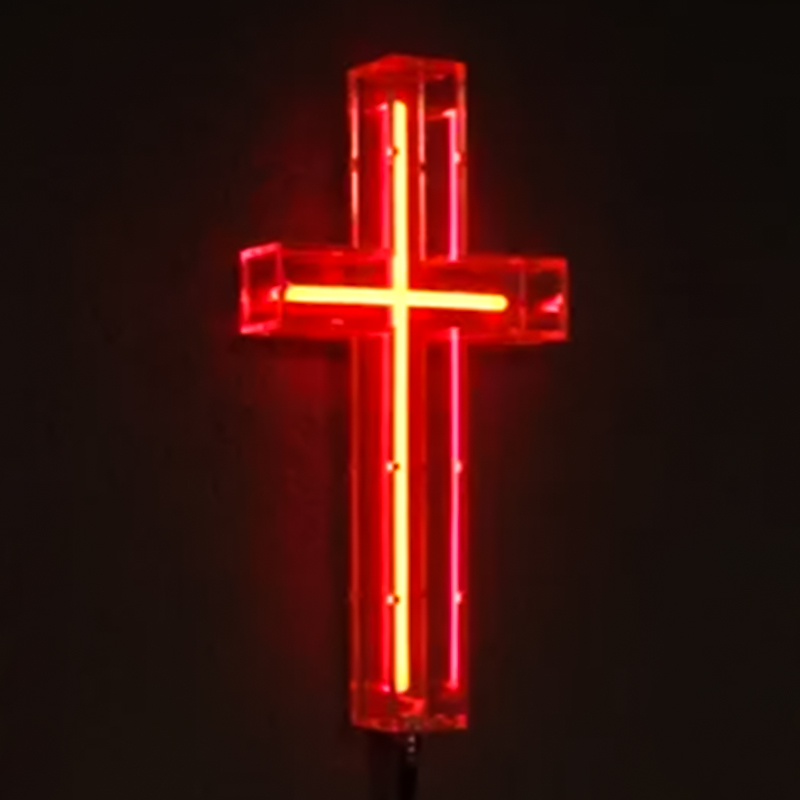 Неоновая настенная лампа Red Cross Neon Wall Lamp Красный Прозрачный в Санкт-петербурге | Loft Concept 