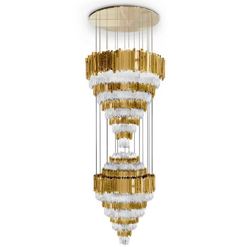 Люстра Luxxu Empire Chandelier XL Глянцевое золото Прозрачное Стекло в Санкт-петербурге | Loft Concept 