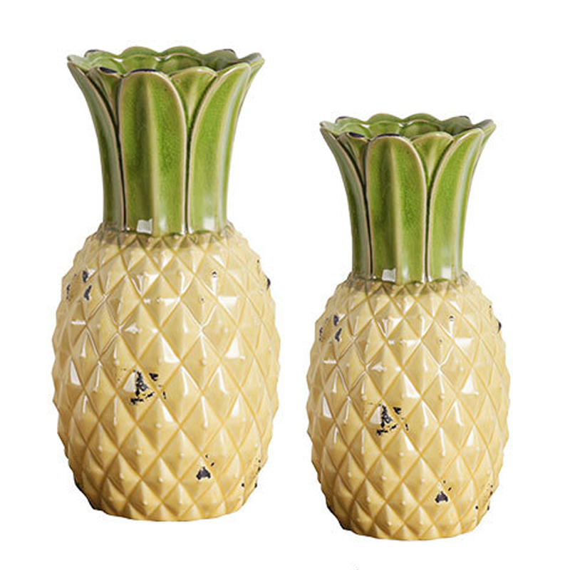 Ваза Pineapple Vase Желтый Зеленый шалфей в Санкт-петербурге | Loft Concept 