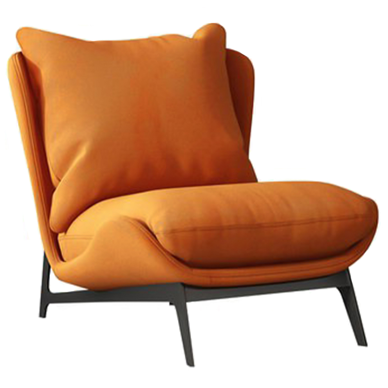 Кресло Maxwell Orange Textile Leather Armchair Оранжевый Черный в Санкт-петербурге | Loft Concept 