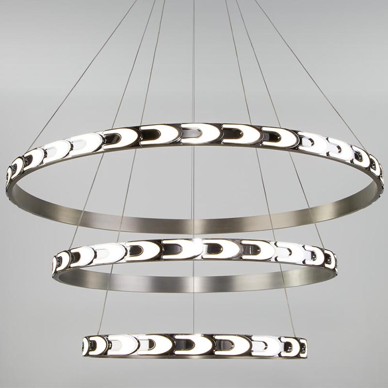 Люстра Maoris 3 Ring Horizontal Chandelier Никель Сатин в Санкт-петербурге | Loft Concept 