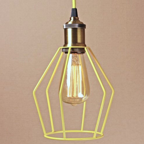 Подвесной светильник Wire Cage Pendant Trew Yellow Желтый в Санкт-петербурге | Loft Concept 