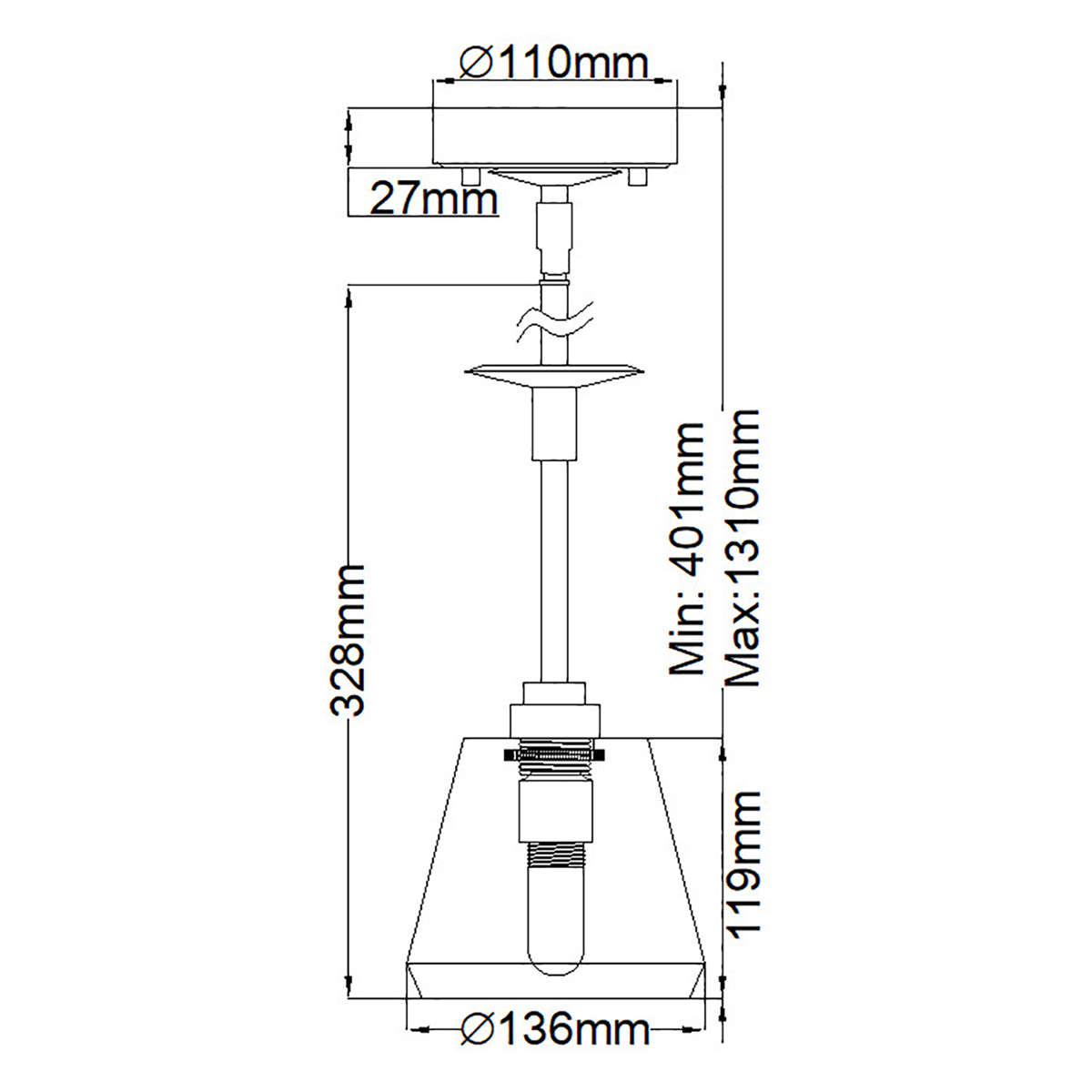 Подвесной светильник хромированного цвета с граненым прозрачным стеклянным плафоном Elstead Lighting в Санкт-петербурге
