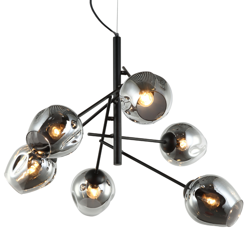 Люстра Branching Bubble Chandelier Vertical Gray Черный Серый (Gray) в Санкт-петербурге | Loft Concept 