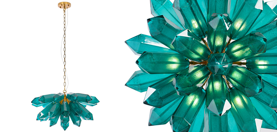 Unique Crystal Cluster Illuminated Sculpture by Jeff Zimmerman Люстра бирюзовое стекло Unique Crystal Cluster Illuminated Sculpture by Jeff Zimmerman Люстра бирюзовое стекло - Loft-Concept в Санкт-петербурге