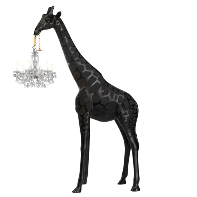 Торшер черный жираф в натуральную величину Giraffe Lamp large size Черный в Санкт-петербурге | Loft Concept 