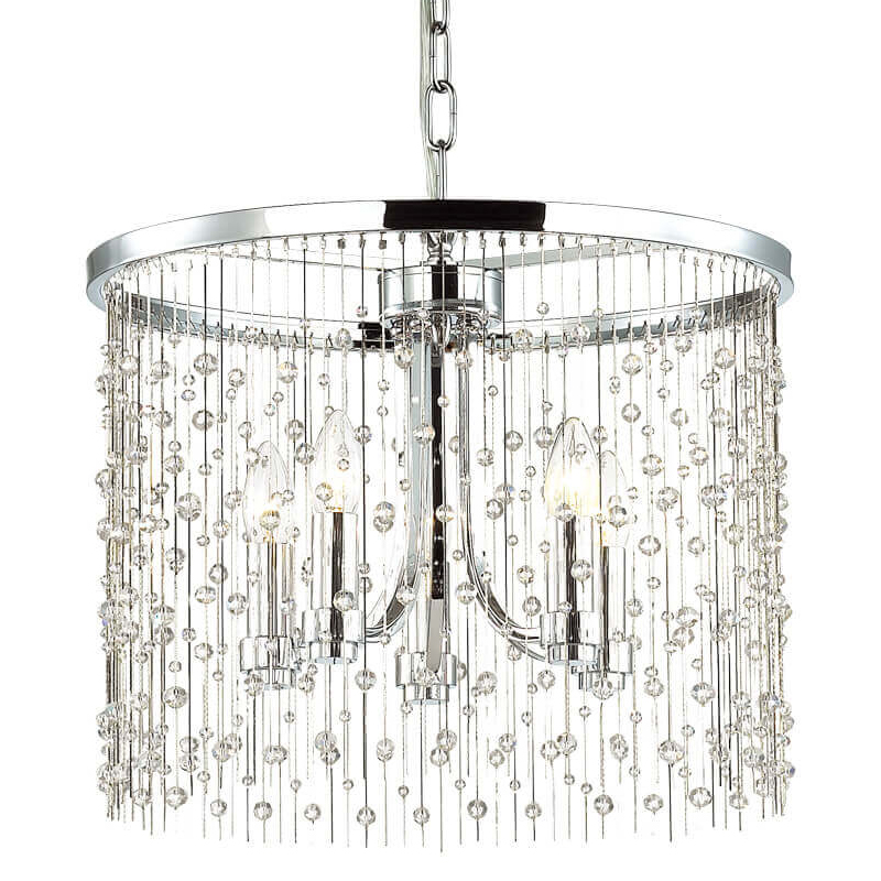 Люстра Hailstorm Rain Chandelier chrome Прозрачный (Transparent) Хром в Санкт-петербурге | Loft Concept 