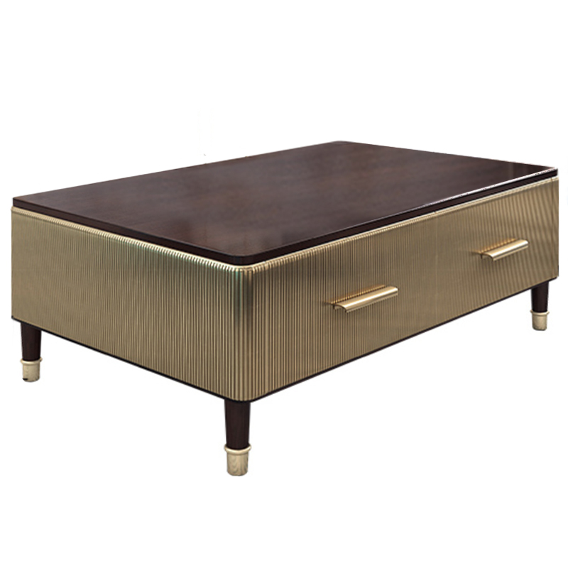 Birmingham Textured Coffee Table Gold Коричневый матовое золото в Санкт-петербурге | Loft Concept 