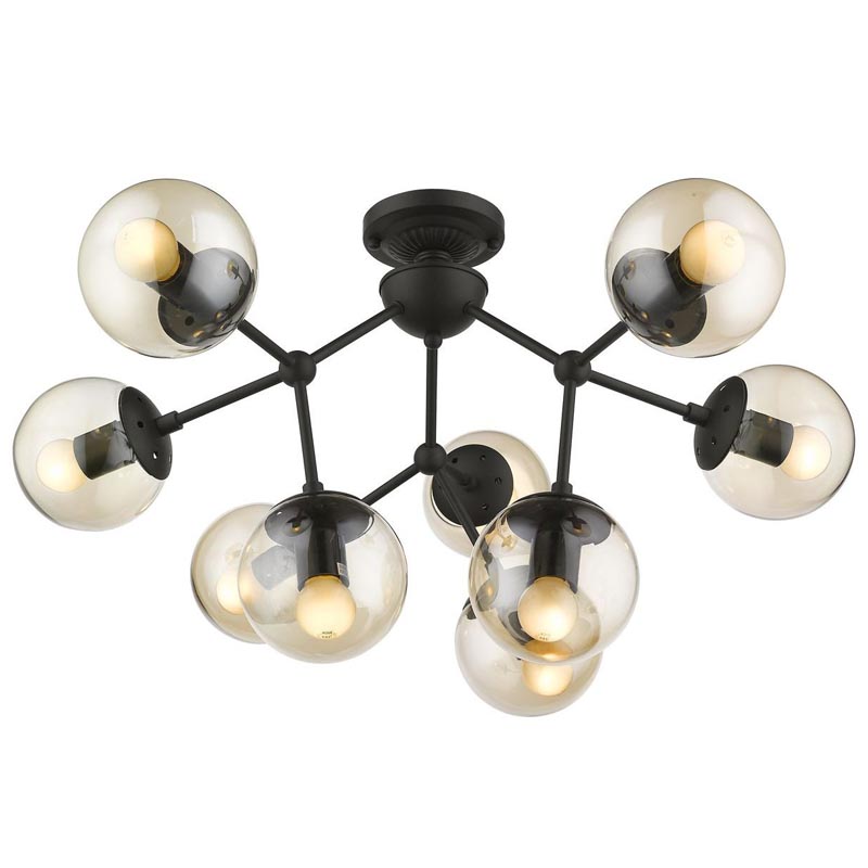 Потолочный светильник Ceiling Lamp Modo 9 black Черный Янтарный в Санкт-петербурге | Loft Concept 