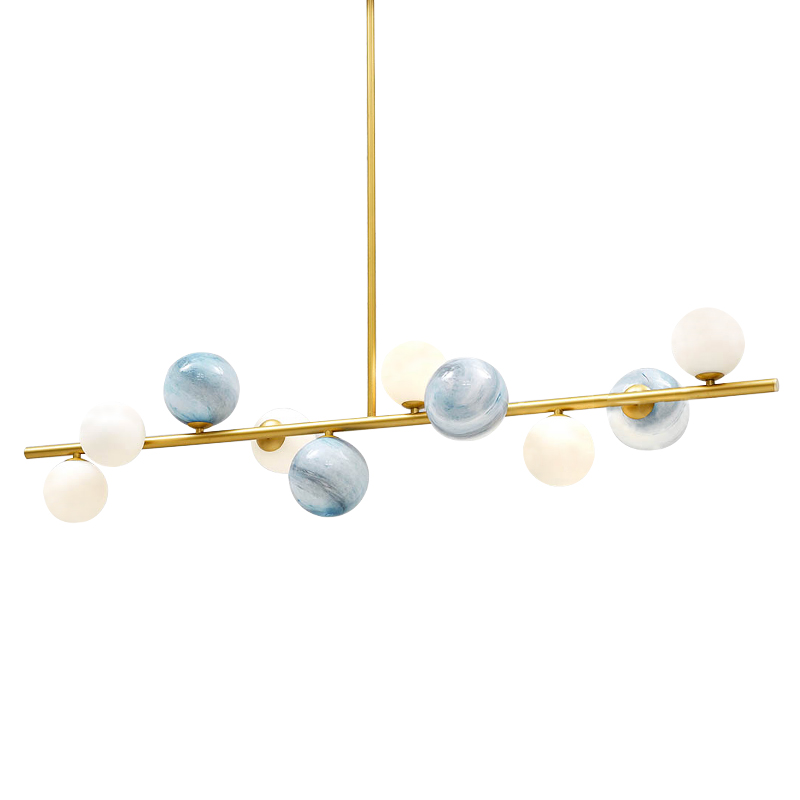 Люстра Bubble Blue White Gold Chandelier Золотой Белый Голубой в Санкт-петербурге | Loft Concept 