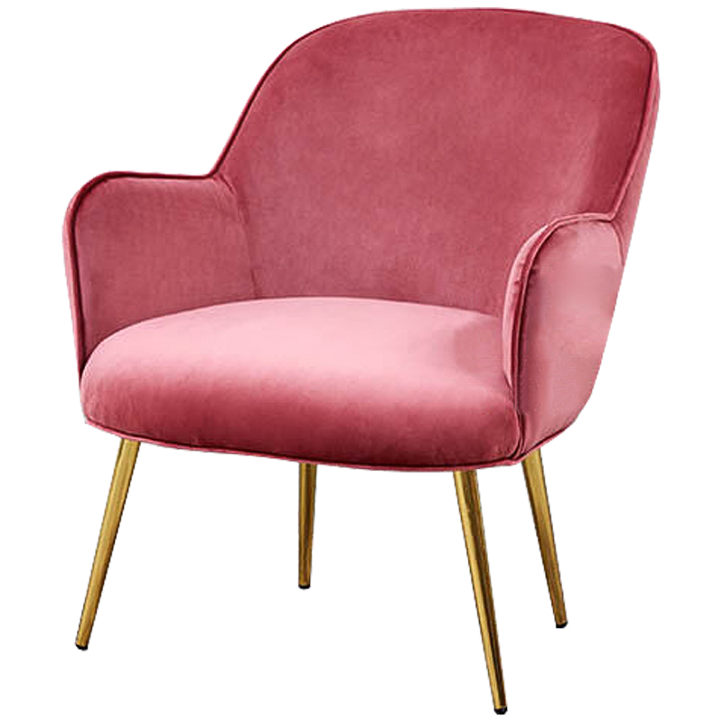 Кресло Waldeck Chair Pink Розовый (Rose) Глянцевое золото в Санкт-петербурге | Loft Concept 