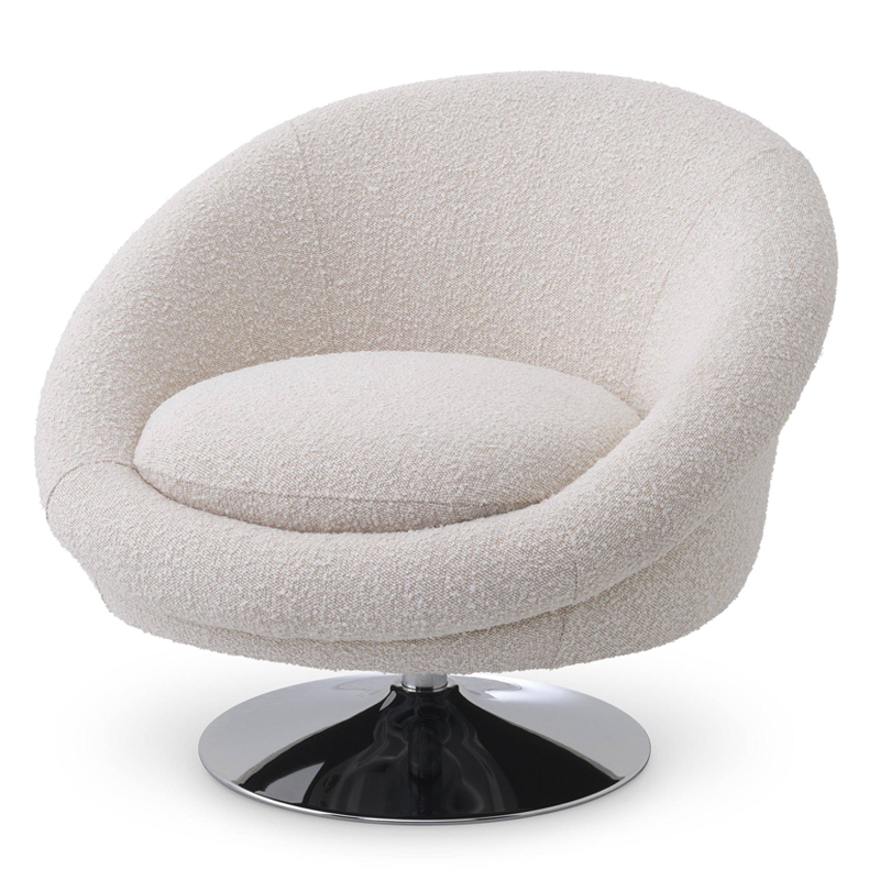 Кресло Eichholtz Swivel Chair Nemo cream Кремовый Никель в Санкт-петербурге | Loft Concept 