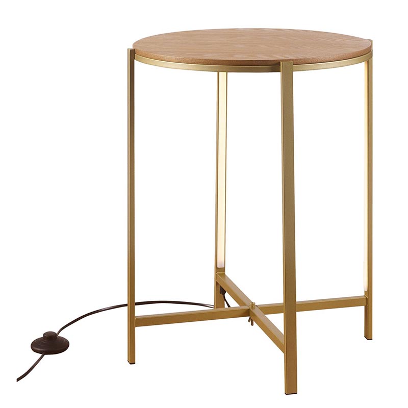 Приставной стол Kelin Side Table Bronze LED Бронза Древесина в Санкт-петербурге | Loft Concept 